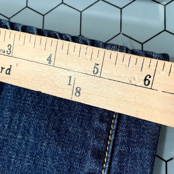 Talbots Boyfriend Flawless Five Pocket Jeans Womens 8 Petite Dark Wash Mid Rise - Picture 8 of 13